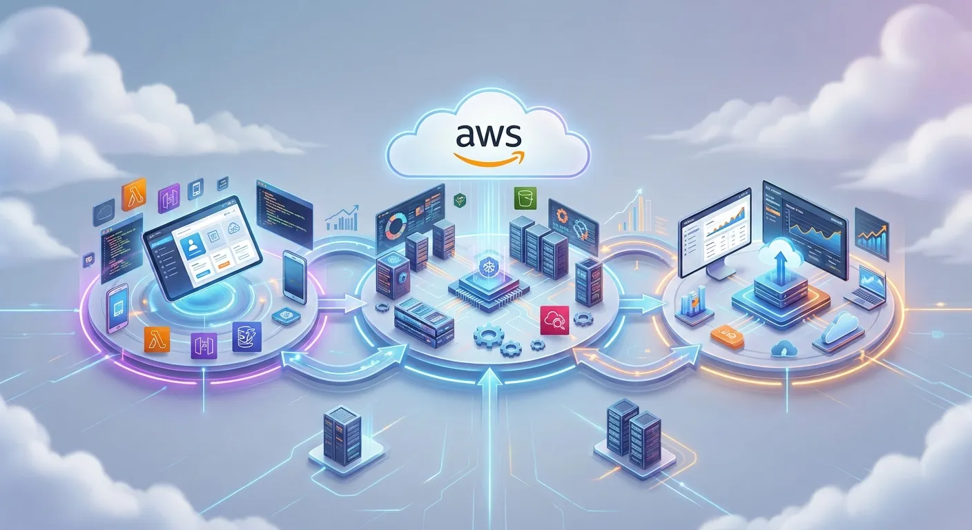 Imagem representando a nuvem e serviços AWS da solução
